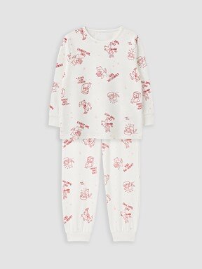 Pijama Takım EKRU BASKILI