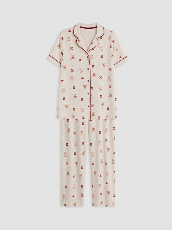 Pijama Takım YULAF EZMESİ MELANJ