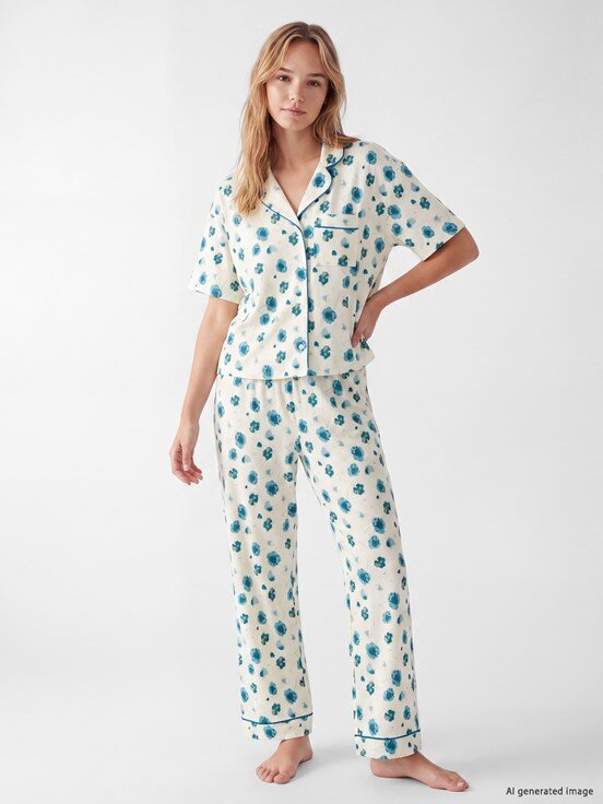 Pijama Takım EKRU BASKILI