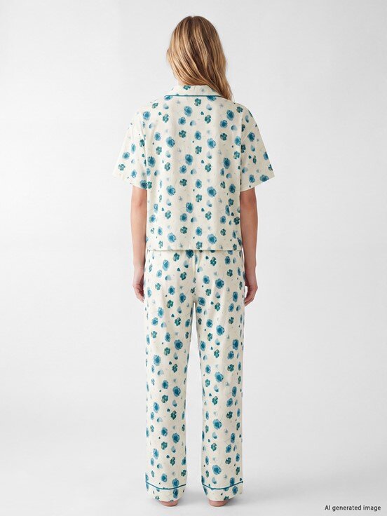 Pijama Takım EKRU BASKILI