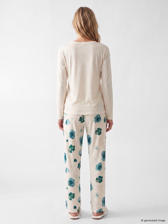 Pijama Takım EKRU BASKILI