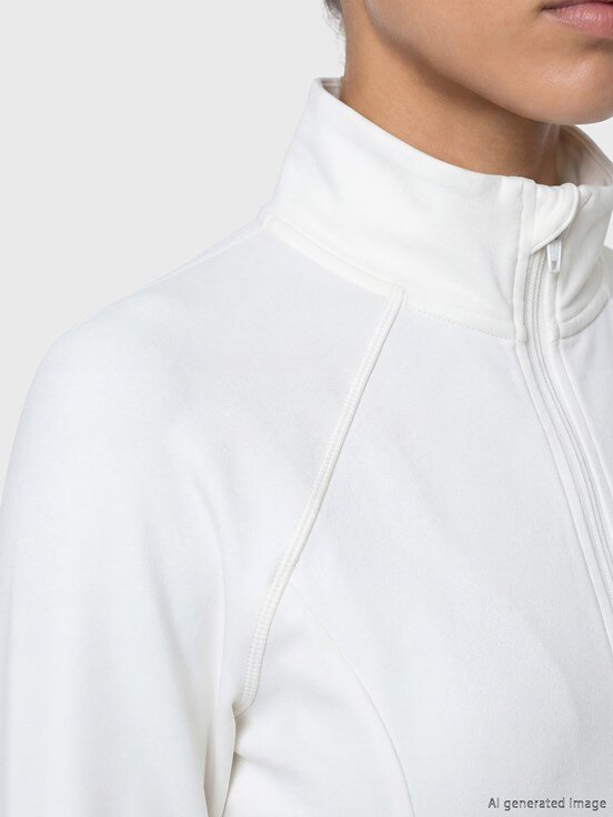 Fermuarlı Sweatshirt BUXE BEYAZI
