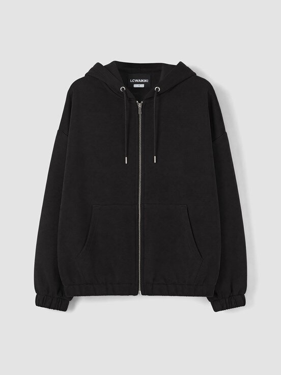 Fermuarlı Sweatshirt YENİ SİYAH
