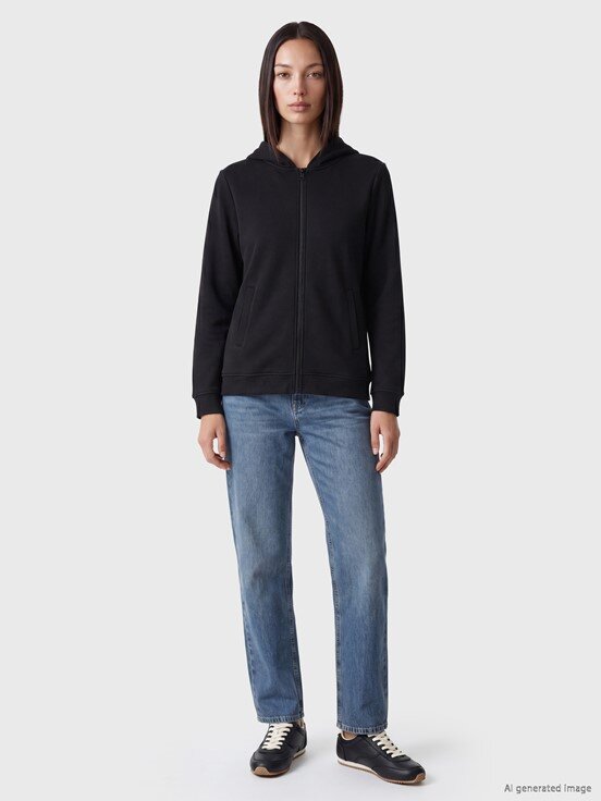 Fermuarlı Sweatshirt YENİ SİYAH
