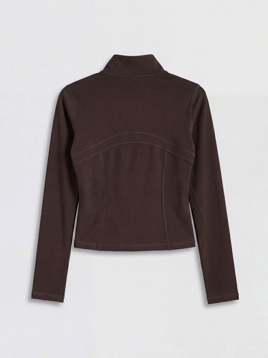 Fermuarlı Sweatshirt KOYU KAHVERENGİ