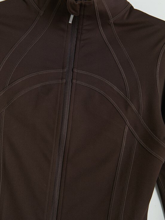 Fermuarlı Sweatshirt KOYU KAHVERENGİ