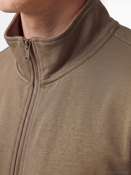 Fermuarlı Sweatshirt VİZON