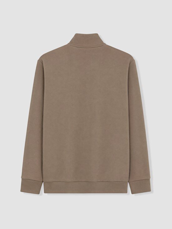 Fermuarlı Sweatshirt VİZON