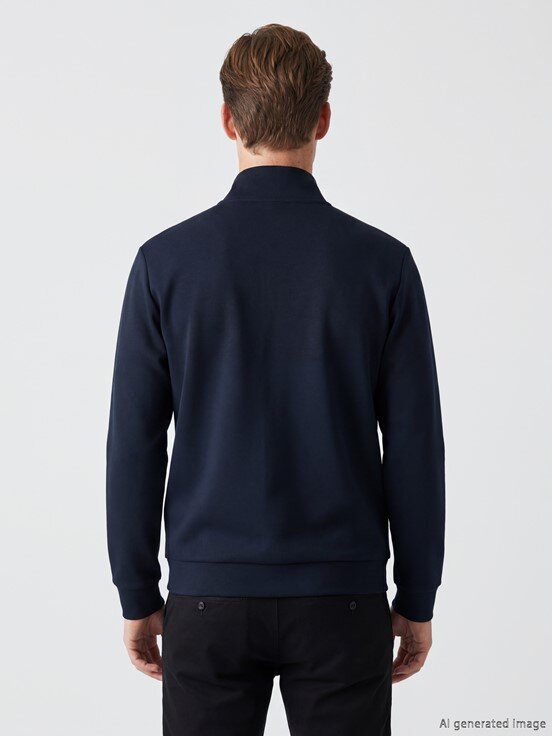 Fermuarlı Sweatshirt LACİVERT