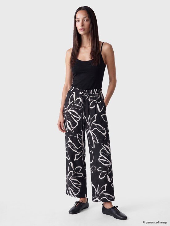 Pantolon SİYAH BASKILI
