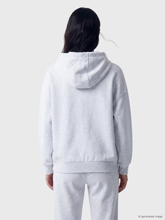 Fermuarlı Sweatshirt AÇIK GRİ MELANJ