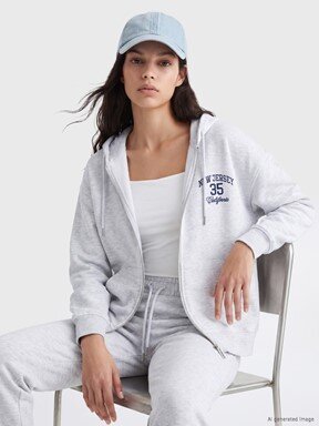 Fermuarlı Sweatshirt AÇIK GRİ MELANJ