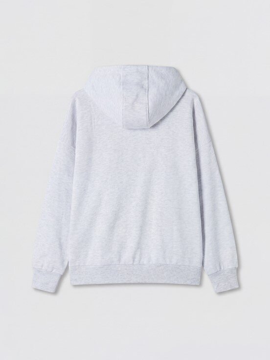Fermuarlı Sweatshirt AÇIK GRİ MELANJ