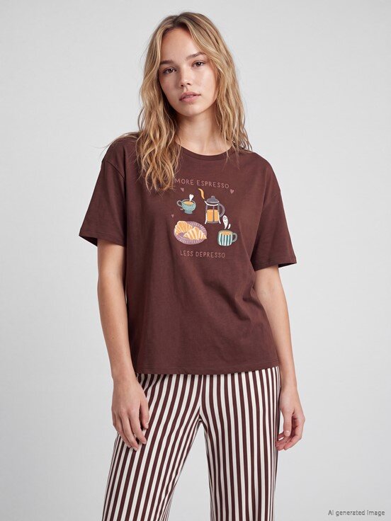 Pijama Takım EKRU ÇİZGİLİ