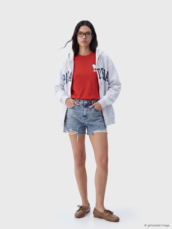 Fermuarlı Sweatshirt AÇIK GRİ MELANJ
