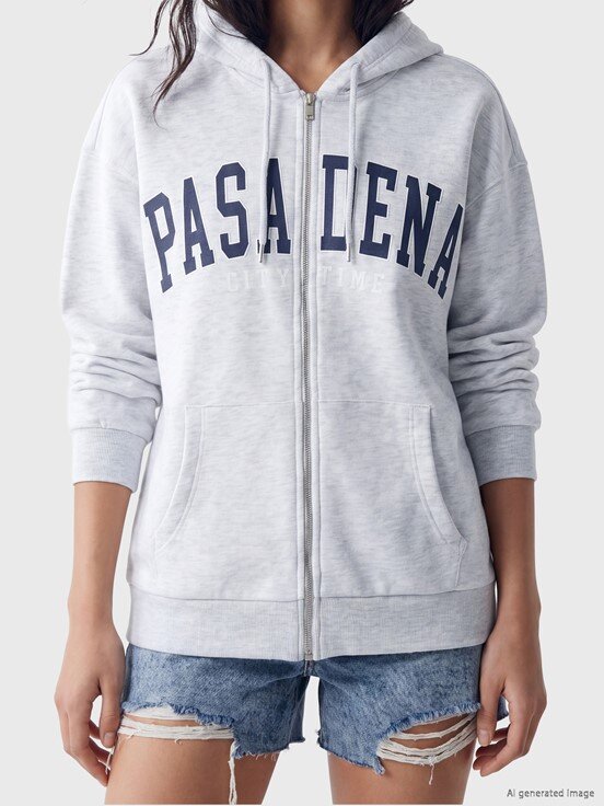 Fermuarlı Sweatshirt AÇIK GRİ MELANJ
