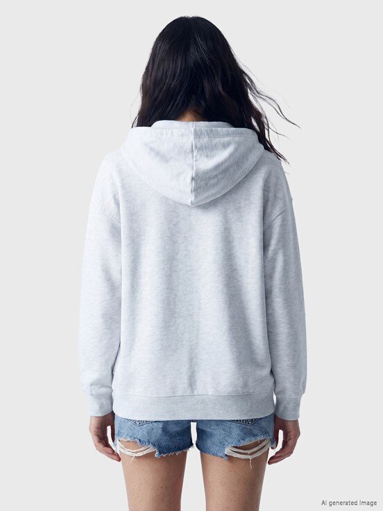 Fermuarlı Sweatshirt AÇIK GRİ MELANJ
