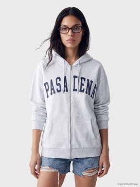 Fermuarlı Sweatshirt AÇIK GRİ MELANJ