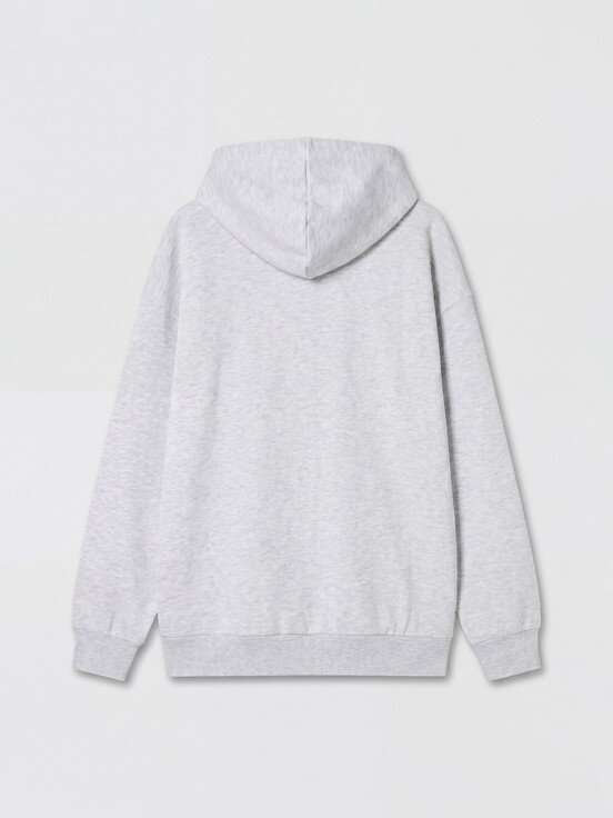 Fermuarlı Sweatshirt AÇIK GRİ MELANJ