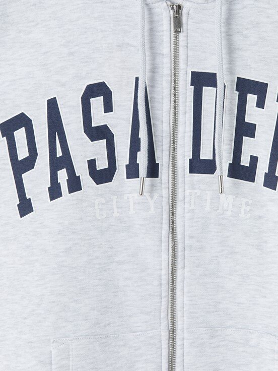 Fermuarlı Sweatshirt AÇIK GRİ MELANJ