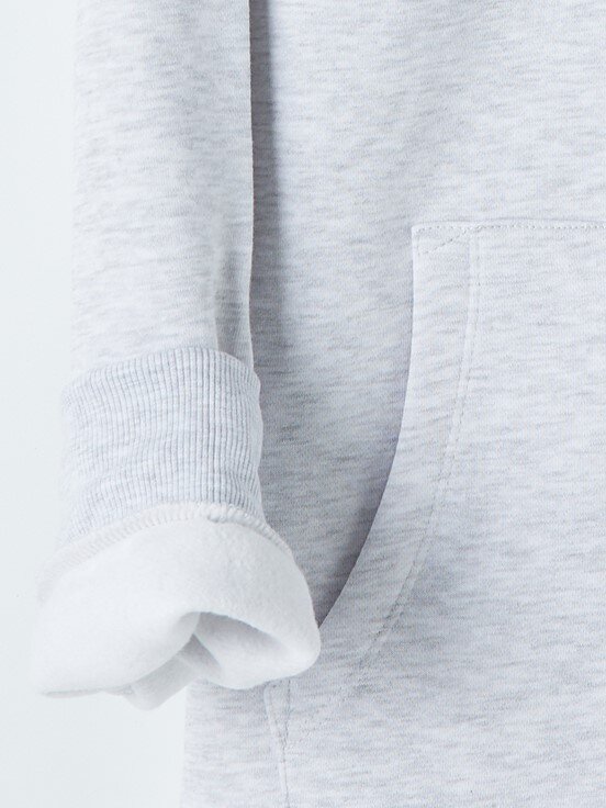 Fermuarlı Sweatshirt AÇIK GRİ MELANJ