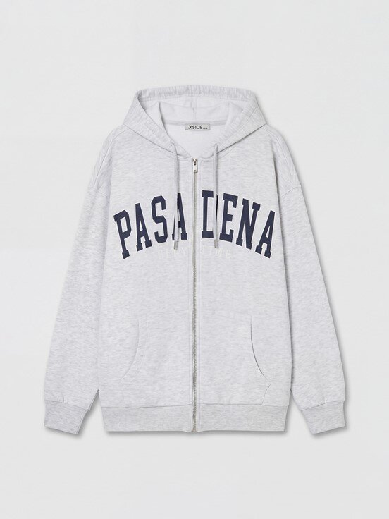 Fermuarlı Sweatshirt AÇIK GRİ MELANJ