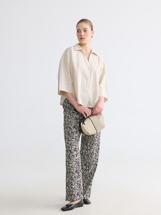 Pantolon SİYAH BASKILI