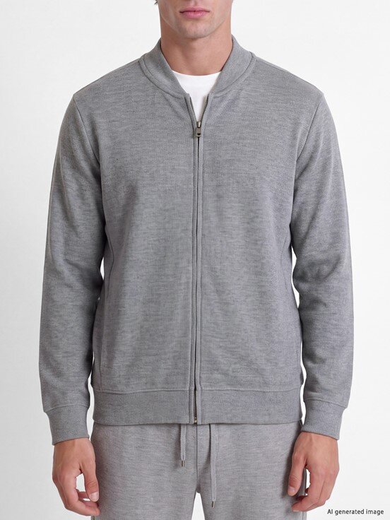 Fermuarlı Sweatshirt AÇIK GRİ MELANJ