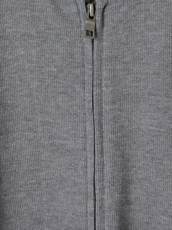 Fermuarlı Sweatshirt AÇIK GRİ MELANJ