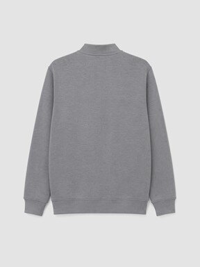 Fermuarlı Sweatshirt AÇIK GRİ MELANJ