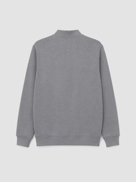 Fermuarlı Sweatshirt AÇIK GRİ MELANJ