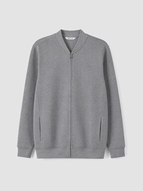 Fermuarlı Sweatshirt AÇIK GRİ MELANJ