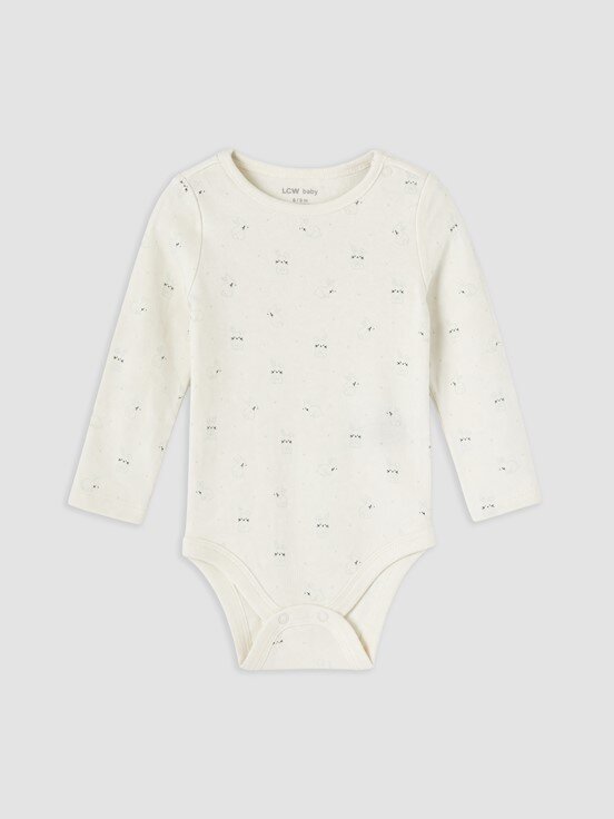 Çıtçıtlı Body EKRU BASKILI