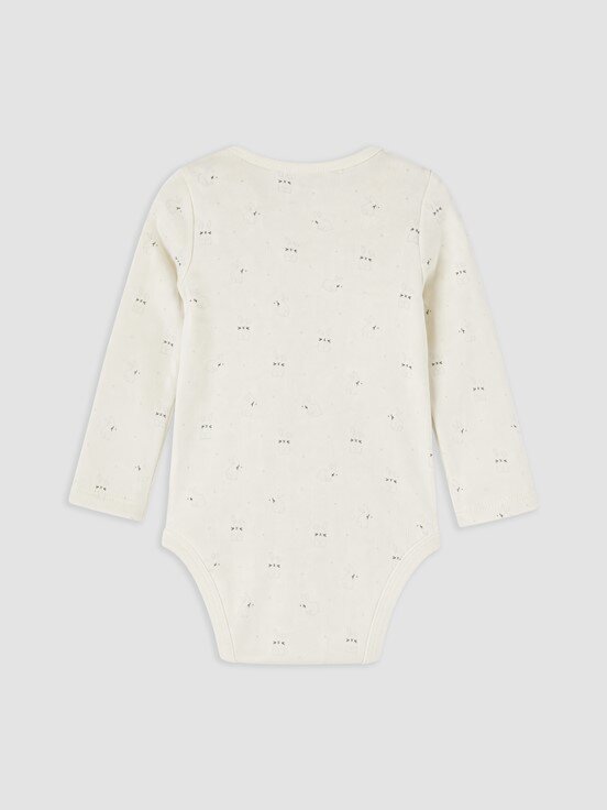Çıtçıtlı Body EKRU BASKILI