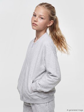 Fermuarlı Sweatshirt EKRU MELANJ