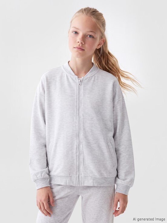 Fermuarlı Sweatshirt EKRU MELANJ