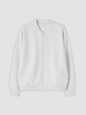 Fermuarlı Sweatshirt EKRU MELANJ