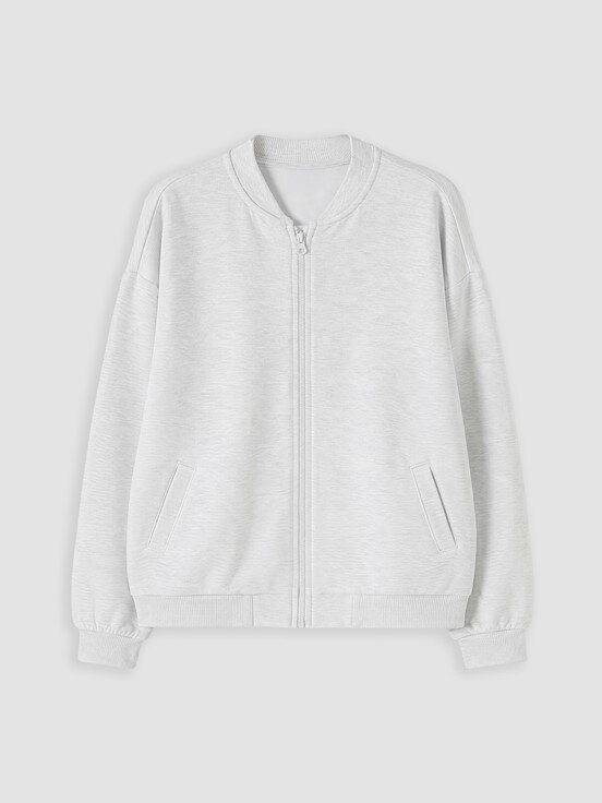 Fermuarlı Sweatshirt EKRU MELANJ