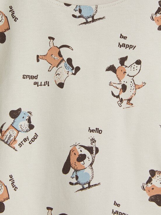 Pijama Takım AÇIK BEJ BASKILI