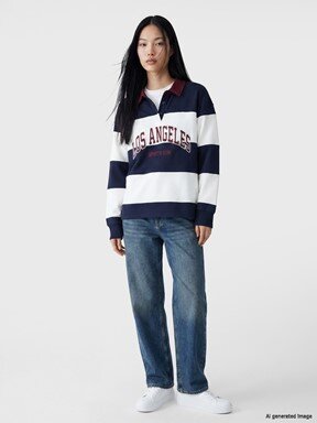 Sweatshirt LACİVERT ÇİZGİLİ