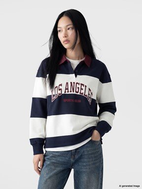 Sweatshirt LACİVERT ÇİZGİLİ