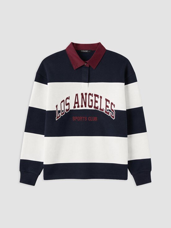 Sweatshirt LACİVERT ÇİZGİLİ