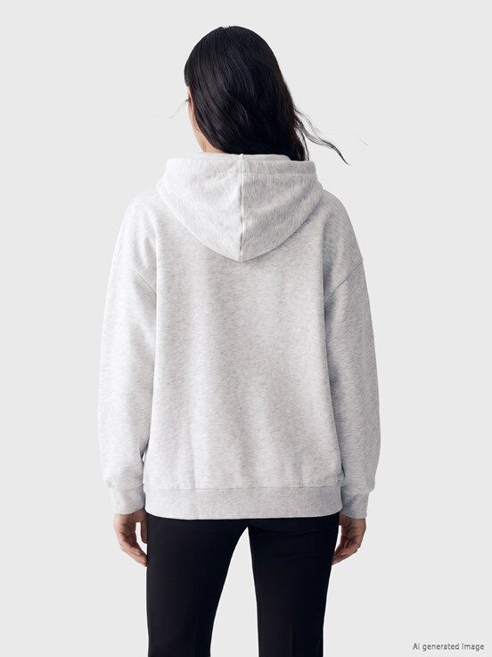 Fermuarlı Sweatshirt AÇIK GRİ MELANJ