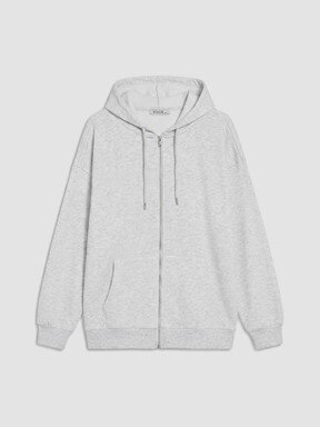 Fermuarlı Sweatshirt AÇIK GRİ MELANJ
