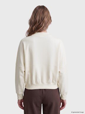 Fermuarlı Sweatshirt EKRU