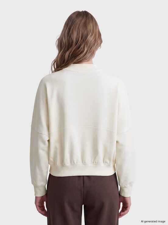 Fermuarlı Sweatshirt EKRU