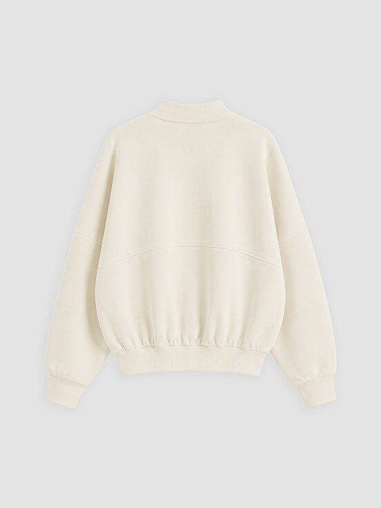 Fermuarlı Sweatshirt EKRU