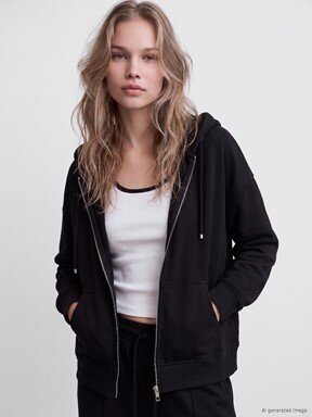 Fermuarlı Sweatshirt GRİ MELANJ