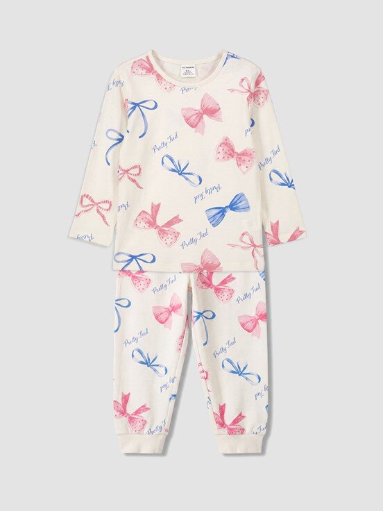 Pijama Takım EKRU BASKILI