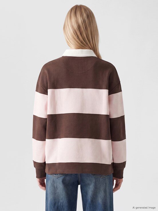 Sweatshirt KAHVERENGİ ÇİZGİLİ